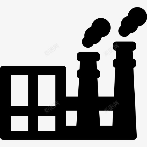 工厂建筑物工业建筑图标svg_新图网 https://ixintu.com 工业建筑 工厂 建筑物