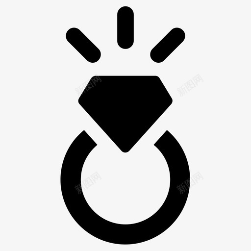 戒指钻戒珠宝图标svg_新图网 https://ixintu.com 婚礼 戒指 爱情 珠宝 钻戒