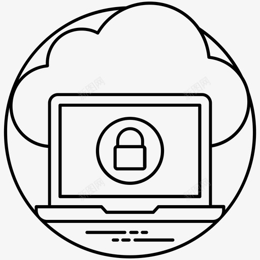 云访问安全云计算概念互联网安全图标svg_新图网 https://ixintu.com 云计算概念 云访问安全 互联网和网络线路iocns 互联网安全