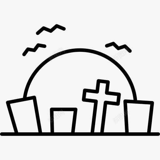 墓地万圣节图标svg_新图网 https://ixintu.com 万圣节 墓地