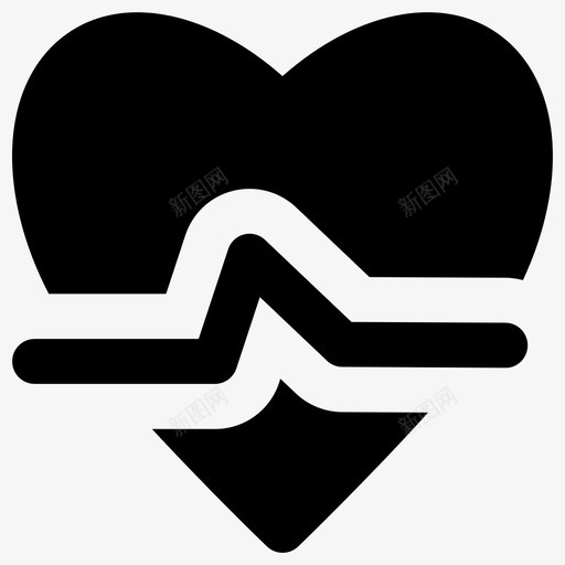 心电图固体医疗元素2填充图标svg_新图网 https://ixintu.com 固体医疗元素2 填充 心电图