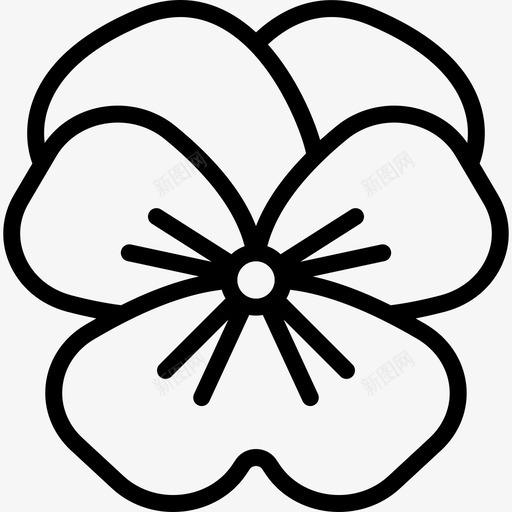 三色堇型花1线形图标svg_新图网 https://ixintu.com 三色堇型 线形 花1 花中提琴