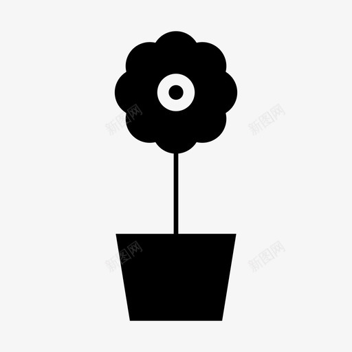 花盆美容植物图标svg_新图网 https://ixintu.com 家用设备雕文 植物 美容 花瓶 花盆
