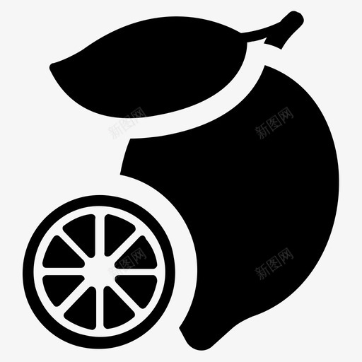柠檬酸水果图标svg_新图网 https://ixintu.com 有机 果汁 柠檬 水果 酸 食品和礼物雕文图标