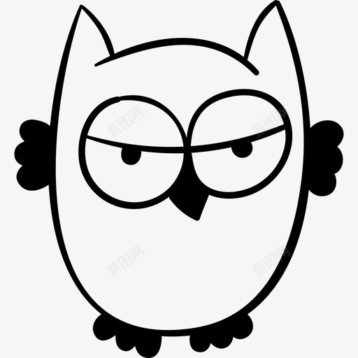 猫头鹰手工万圣节图标黑色svg_新图网 https://ixintu.com 手工万圣节图标 猫头鹰 黑色