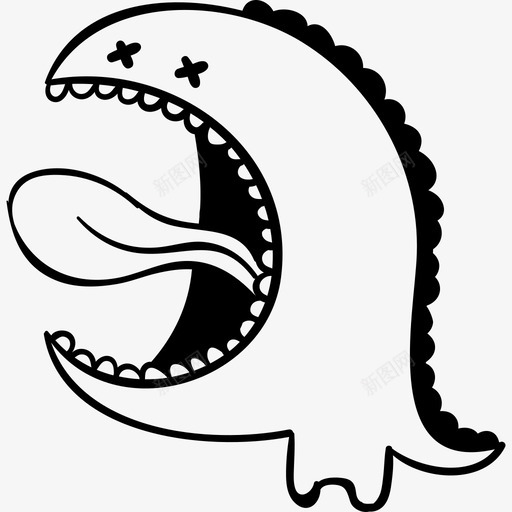 怪物手工万圣节图标黑色svg_新图网 https://ixintu.com 怪物 手工万圣节图标 黑色
