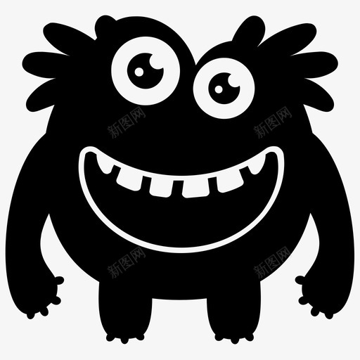 毛茸茸的怪兽恶魔万圣节怪兽图标svg_新图网 https://ixintu.com 万圣节怪兽 怪物人物字形图标 恶魔 毛茸茸的怪兽