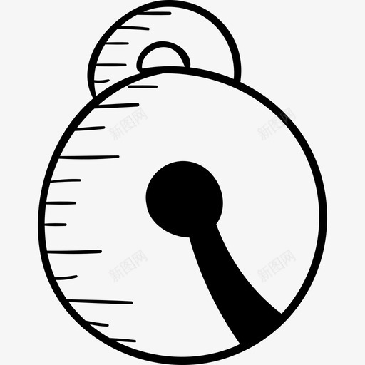 圣诞手绘钟黑色图标svg_新图网 https://ixintu.com 圣诞手绘钟 黑色