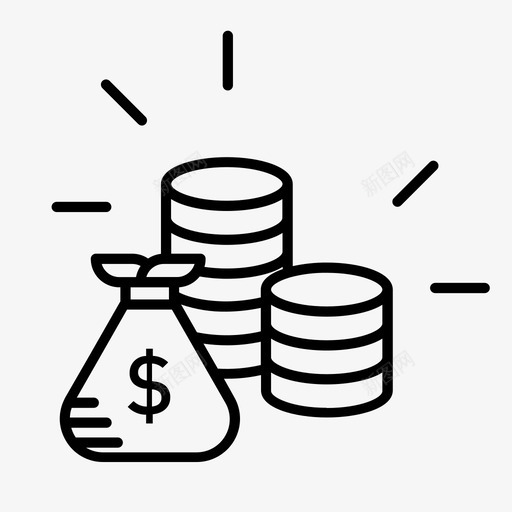 钱袋硬币货币图标svg_新图网 https://ixintu.com 增长 硬币 经济 货币 金融 金融业务 钱袋