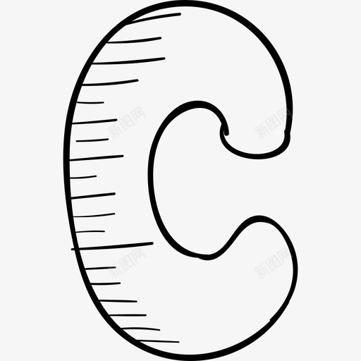 字母C学校手工制作黑色图标svg_新图网 https://ixintu.com 字母C 学校手工制作 黑色