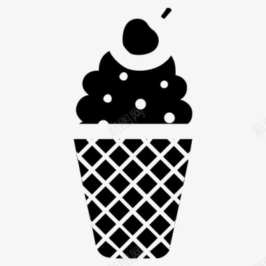 圣代甜筒冰淇淋甜点图标图标