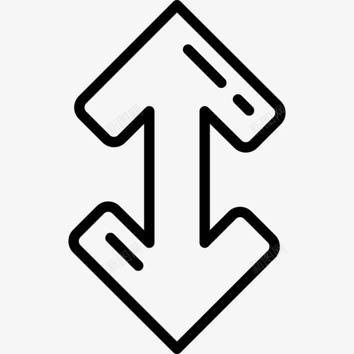垂直拉伸斜角箭头线性图标svg_新图网 https://ixintu.com 垂直拉伸 斜角箭头 线性