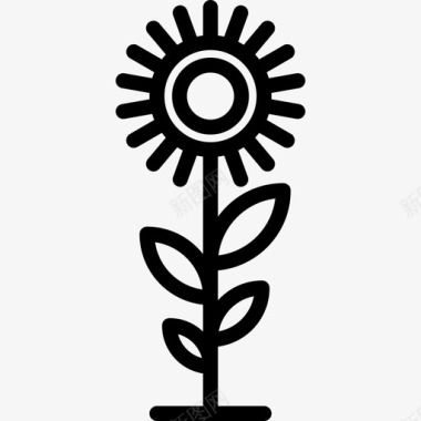 向日葵大自然植物和花朵图标图标