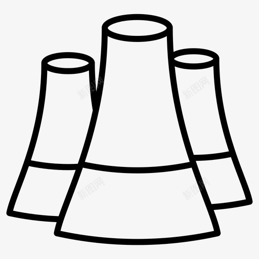 核电站核电蒸汽塔图标svg_新图网 https://ixintu.com 核电 核电站 能量薄 蒸汽塔