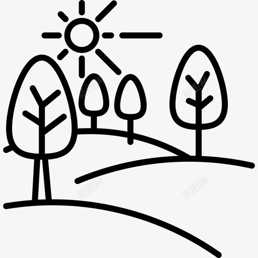夏季线性景观图标svg_新图网 https://ixintu.com 夏季 线性景观