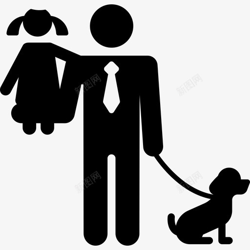男女狗图标svg_新图网 https://ixintu.com 填充 女 家庭类型 狗 男