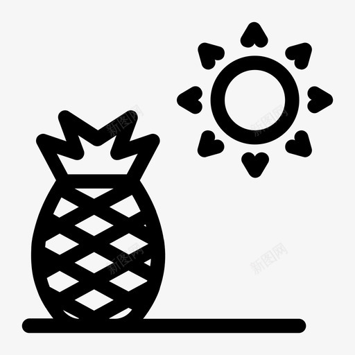 菠萝阳光夏天图标svg_新图网 https://ixintu.com 夏天 菠萝 阳光