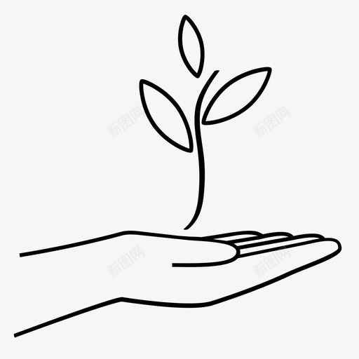 手植物球概念图标svg_新图网 https://ixintu.com 帮助 手植物 手的概念 概念 球