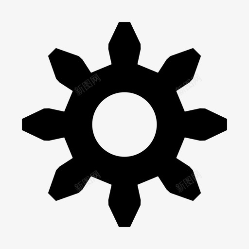 设置齿轮互联网图标svg_新图网 https://ixintu.com 互联网 网站 网站图标 设置 齿轮
