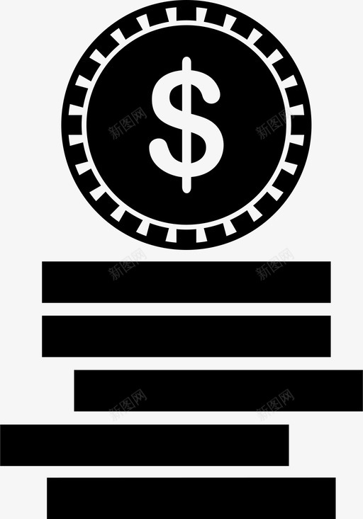 硬币货币银行和货币图标svg_新图网 https://ixintu.com 硬币 货币 银行和货币