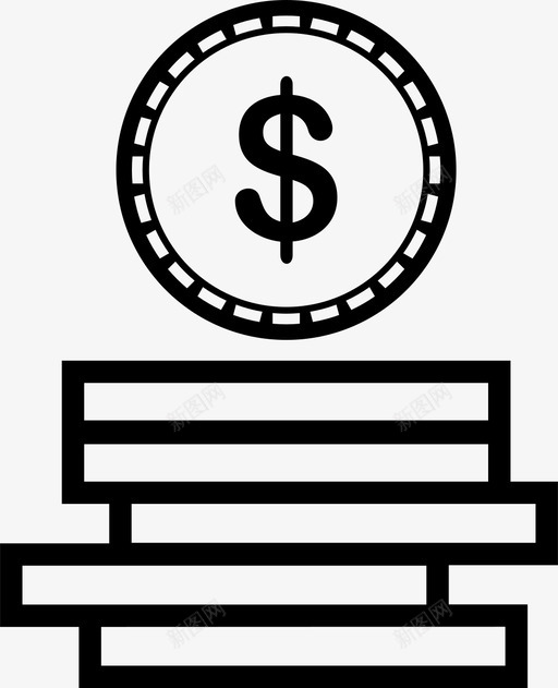 硬币货币银行和货币图标svg_新图网 https://ixintu.com 硬币 货币 银行和货币