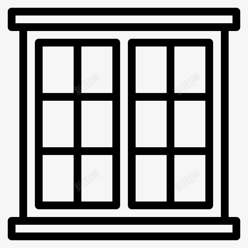 窗户建筑工具图标svg_新图网 https://ixintu.com 工具 建筑 窗户