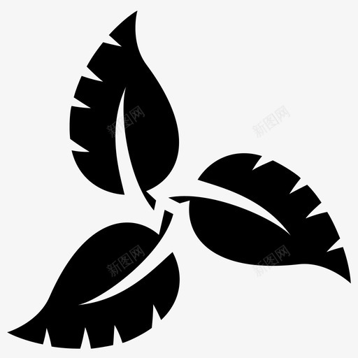 漩涡叶花绿叶图标svg_新图网 https://ixintu.com 叶字形图标 漩涡叶 绿叶 花