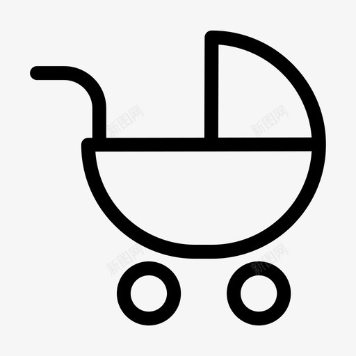 婴儿推车婴儿护理图标svg_新图网 https://ixintu.com 婴儿护理 婴儿推车