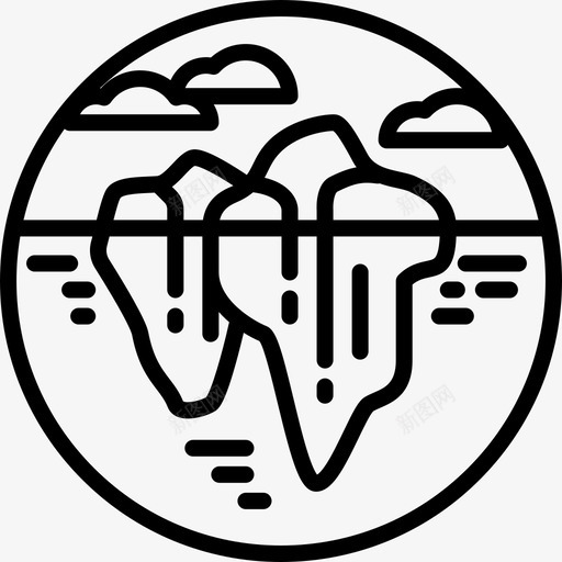 冰山圆形景观线形图标svg_新图网 https://ixintu.com 冰山 圆形景观 线形