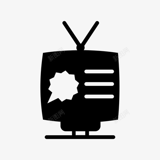 电视广告营销促销图标svg_新图网 https://ixintu.com 促销 广告 电视广告 营销