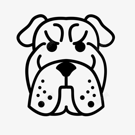 宠物动物斗牛犬图标svg_新图网 https://ixintu.com 动物 头 宠物 斗牛犬