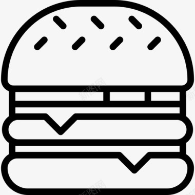 奶酪汉堡快餐直系干酪图标图标