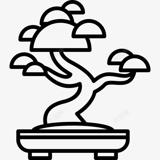 盆景自然可爱的花园图标svg_新图网 https://ixintu.com 可爱的花园 盆景 自然