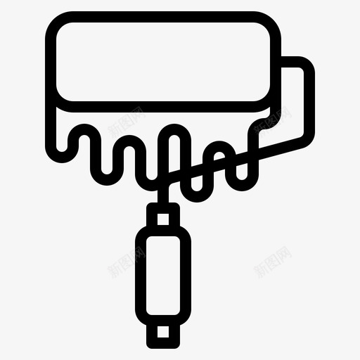 油漆辊施工油漆刷图标svg_新图网 https://ixintu.com 施工 油漆刷 油漆辊