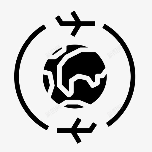 世界各地飞机快递图标svg_新图网 https://ixintu.com 世界各地 快递 环球 运输固体 飞机