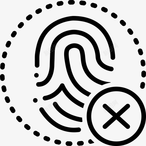 指纹取消生物测量未经批准图标svg_新图网 https://ixintu.com 指纹取消 未经批准 生物测量