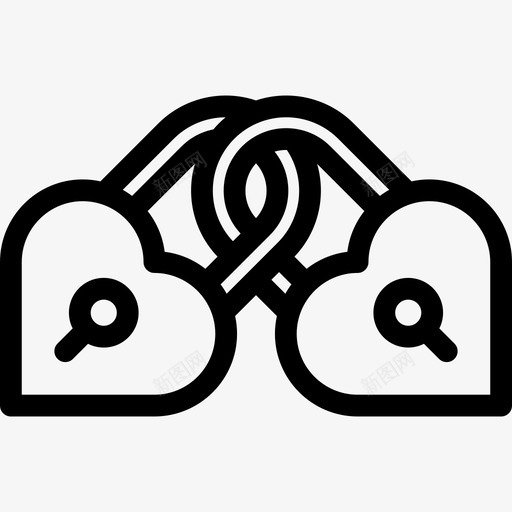 心形挂锁形状圣瓦伦丁节线状图标svg_新图网 https://ixintu.com 圣瓦伦丁节线状 形状 心形挂锁