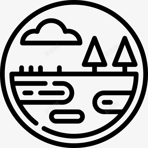 湿地景观1线性图标svg_新图网 https://ixintu.com 景观1 湿地 线性