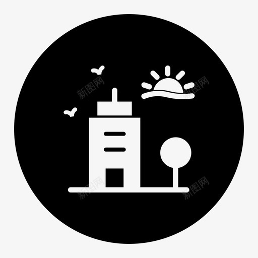 城市建筑白天图标svg_新图网 https://ixintu.com 城市 城镇 夏天 夏日 建筑 晴天 白天