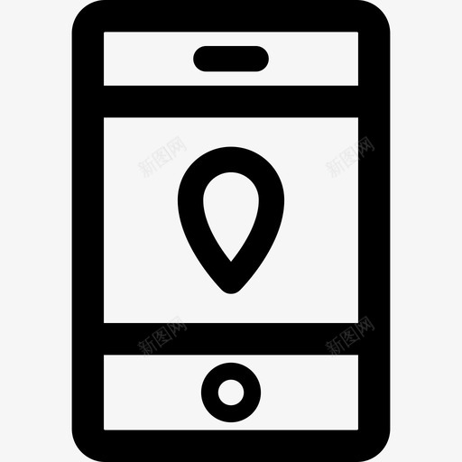 电话定位技术地图和地理定位线性图标svg_新图网 https://ixintu.com 地图和地理定位线性 技术 电话定位