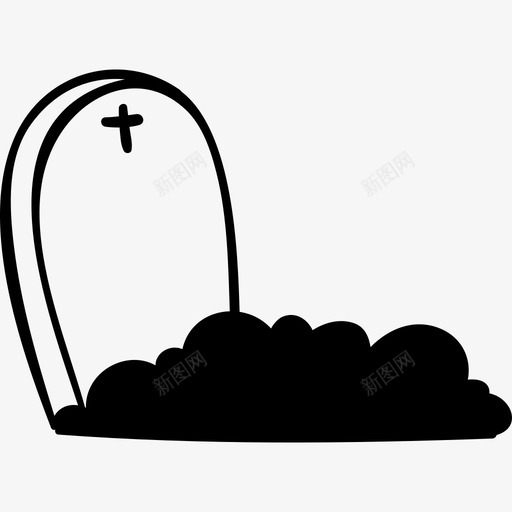 古墓手工万圣节图标黑色svg_新图网 https://ixintu.com 古墓 手工万圣节图标 黑色