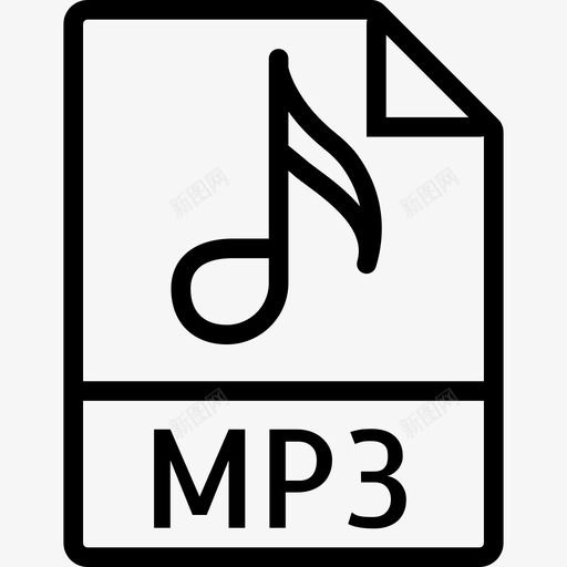 Mp3文件类型集合线性图标svg_新图网 https://ixintu.com Mp3 文件类型集合 线性