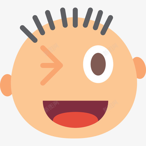 眨眼表情符号集扁平图标svg_新图网 https://ixintu.com 扁平 眨眼 表情符号集