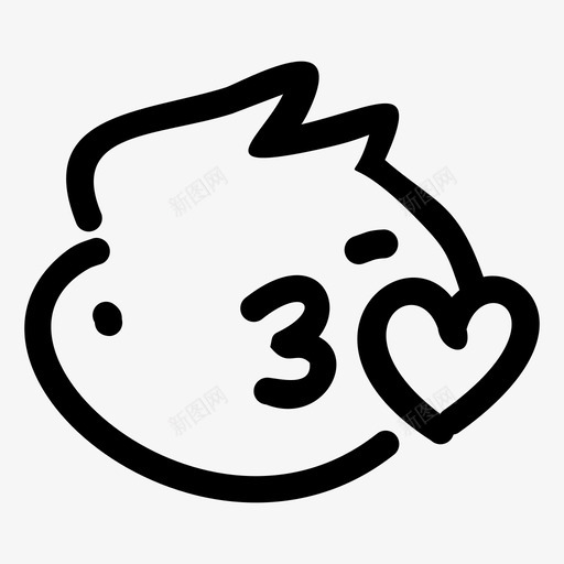 吹吻表情符号亲吻图标svg_新图网 https://ixintu.com pemoji 亲吻 吹吻 表情符号