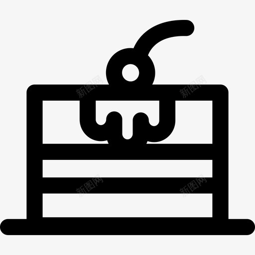 蛋糕片厨房用品线状图标svg_新图网 https://ixintu.com 厨房用品 线状 蛋糕片
