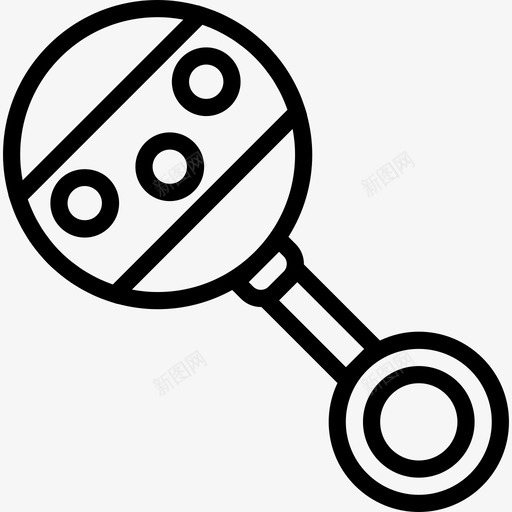 拨浪鼓婴儿套装直线型图标svg_新图网 https://ixintu.com 婴儿套装 拨浪鼓 直线型