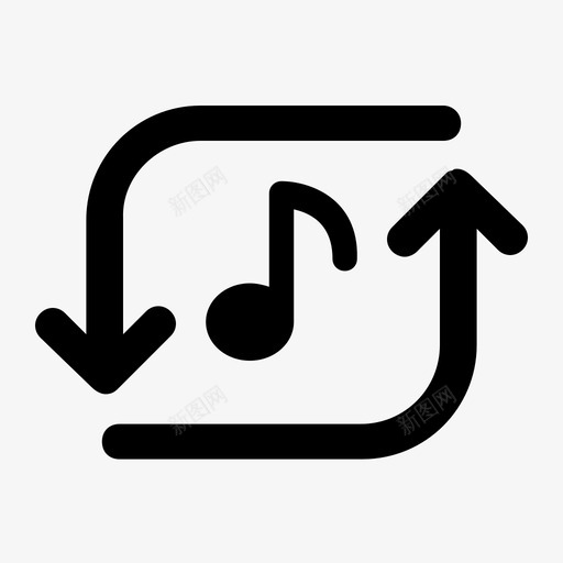 重复一次媒体播放器多媒体图标svg_新图网 https://ixintu.com 多媒体 媒体播放器 重复一次