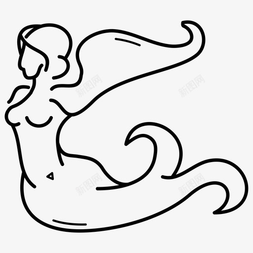 复古美人鱼古董复古图标svg_新图网 https://ixintu.com 古董 复古 复古美人鱼
