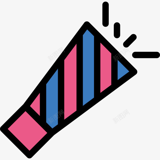 喇叭生日派对系列线性颜色图标svg_新图网 https://ixintu.com 喇叭 生日派对系列 线性颜色