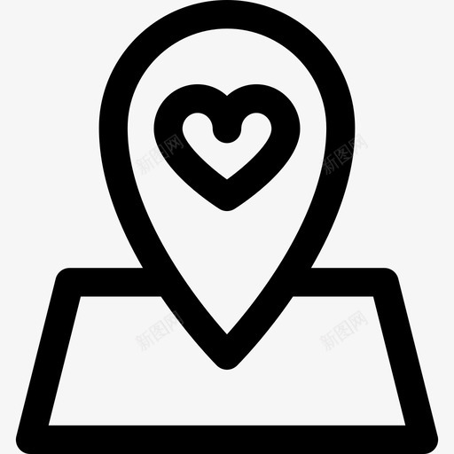 占位符地图和旗帜情人节线性元素图标svg_新图网 https://ixintu.com 占位符 地图和旗帜 情人节线性元素